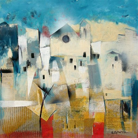 Michele Roccotelli 1946, Minervino Murge (Bt) - [Italia] Urbe chiara olio e...