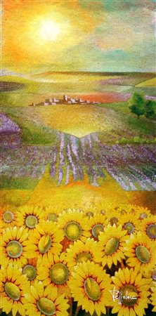 Alvaro Peppoloni 1951, Spello (Pg) - [Italia] Paesaggio retouche su tavola...