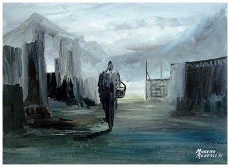 MORENO MORELLI Pisa 1930 – Pisa 1989 Paesaggio montano 1971 Olio su tela 30 x...