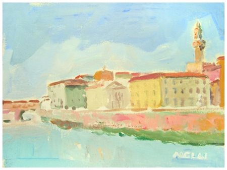 BIANCA NELLI Pisa Senza titolo Olio su tela cartonata 30 x 40. Firma in b. a...