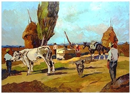 GIOVANNI CIUCCI Livorno 1917 – Livorno 1993 Senza titolo Olio su tavola 49,5...