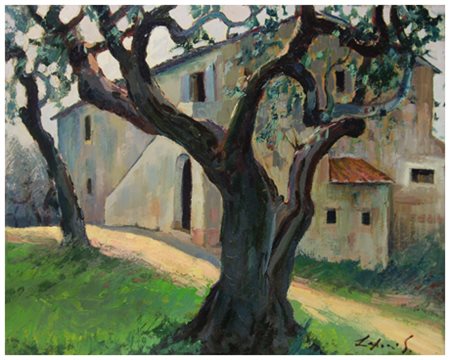 GIO BATTA LEPORI Livorno 1911 – Livorno 2002 Senza titolo Olio su faesite 35...