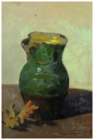 MASANIELLO LUSCHI Livorno 1942 – Livorno 1995 La brocca verde Olio su tavola...