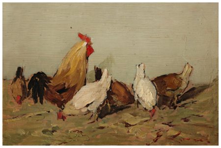 GIOVANNI LOMI Ardenza 1889 – Ardenza 1969 Senza titolo 1945 Olio su tavola 15...