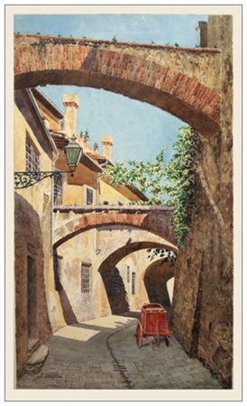 SANTI CECCHI Pordenone Senza titolo Acquerello su cartoncino 67 x 40. Firma...