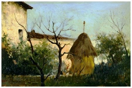 ACHILLE FUNI Ferrara 1890 – Appiano Gentile 1972 Senza titolo Olio su cartone...