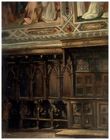 LODOVICO RAYMOND Torino 1825 – Torino 1898 S. Miniato – Sacrestia 1887 Olio...