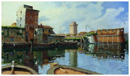 GIANCARLO LANDI (Charlie) Firenze 1937 C’era ‘na vorta Olio su masonite 40 x...