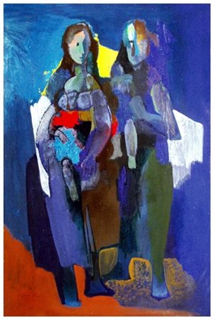 EUGENIO PARDINI Viareggio 1912 – Camaiore 2003 Donne sul mare Olio su tavola...