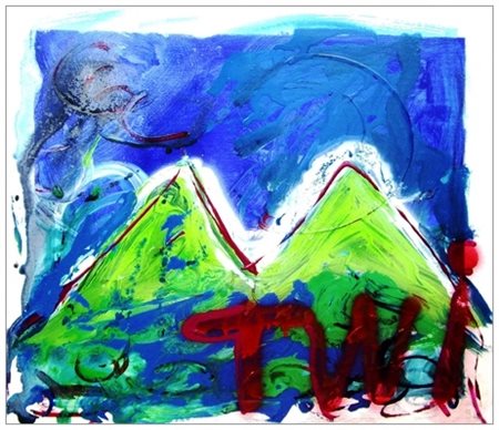 MASSIMO FALSETTI Roma 1955 Twin 2006 Olio su tela 60 x 70. Firma, titolo e...