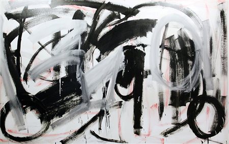 ALEX CAMINITI Punti di rottura smalto su tela cm.140x245