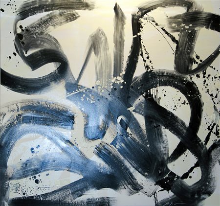 ALEX CAMINITI Punti di rottura smalto su tela cm.150x140