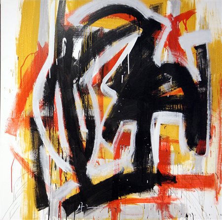 ALEX CAMINITI Punti di rottura smalto su tela cm. 150x140