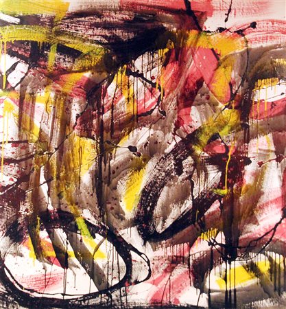 ALEX CAMINITI Punti di rottura smalto su tela cm. 154x141