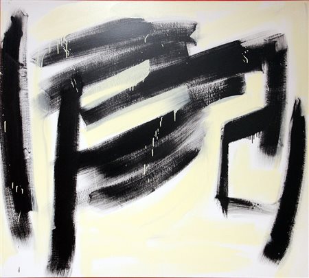 ALEX CAMINITI Punti di rottura smalto su tela cm. 157x140,