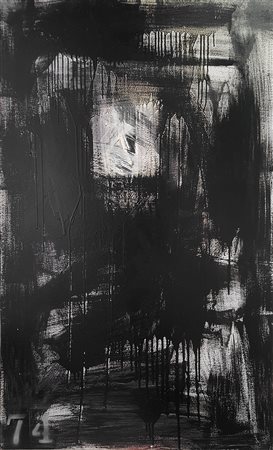 ALEX CAMINITI Punti di rottura smalto su tela cm. 120x70