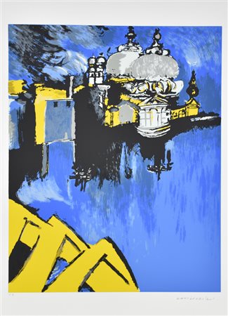 Brindisi Remo Venezia. Chiesa della Salaute serigrafia su carta, cm 70x50...