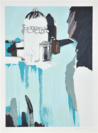 Brindisi Remo Venezia serigrafia su carta, cm 70x50 esemplare prova d'autore...