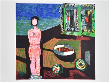 Cassinari Bruno Senza titolo litografia su carta, cm 50x70 esemplare prova...