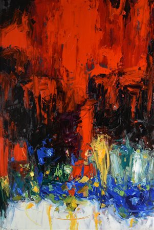 Bissacco Martino RAPSODIA IN ROSSO olio su tavola, cm 100x70