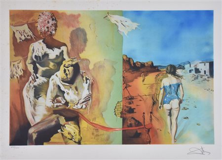 Dalì Salvador Senza titolo litografia su carta, cm 60x80 esemplare 202/300...