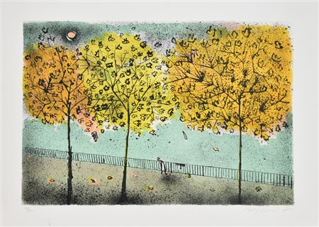 Rognoni Franco Passeggiata nel Parco litografia su carta, cm 50x70 esemplare...