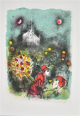 Rognoni Franco Il Duomo litografia su carta, cm 70x50 esemplare prova...