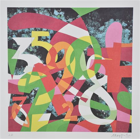 Nespolo Ugo Senza titolo litografia su carta, cm 48x48 esemplare prova...