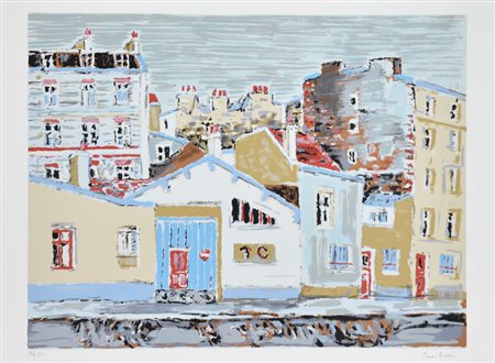 Tamburi Orfeo Veduta Parigina litografia su carta, cm 50x70 esemplare 84/150...