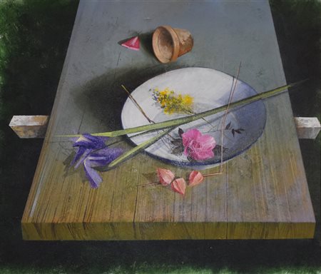 Cancogni Agostino Composizione 1998 olio su tela, cm. 60x70 sul retro: firma,...