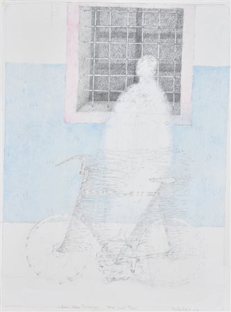 Knöpfli Claudio Aus dem Biciclus, Mann und Frau disegno su carta, cm 60x45...