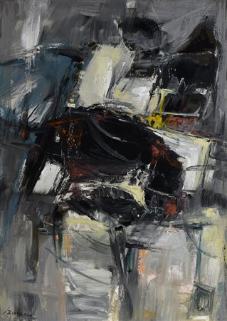 Bissacco Martino FOSCHIA GRIGIA olio su tavola, cm 70x100