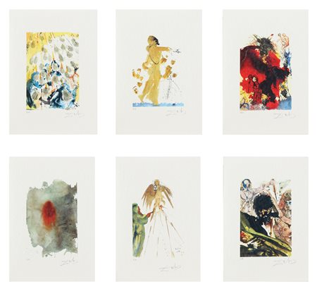 DALI' SALVADOR (1904 - 1989) Cartella contenente 6 fogli. Litografia. Cm...