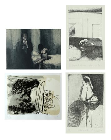 ARTISTI VARI Lotto composto da n.4 fogli. Grafica. . 1. Francese: 11/20,...