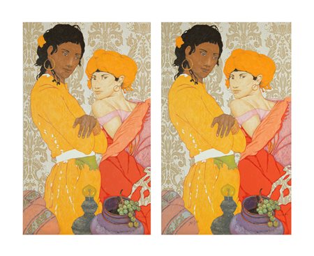 CIVITARESE GOFFREDO (n. 1936) Lotto composto da n.2 grafiche. Figure con...