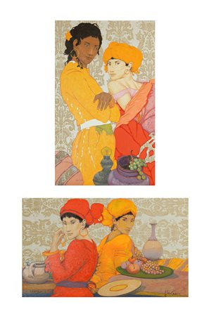 CIVITARESE GOFFREDO (n. 1936) Lotto composto da n.2 grafiche. Figure con...