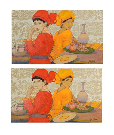 CIVITARESE GOFFREDO (n. 1936) Lotto composto da n.2 grafiche. Figure con...