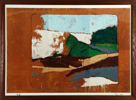 SCHIFANO MARIO (1934 - 1998) Paesaggio italiano. Litografia. Cm 70,00 x...