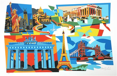 NESPOLO UGO (n. 1941) Senza titolo. Serigrafia materica. Cm 100,00 x 70,00....