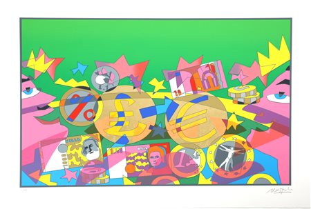 NESPOLO UGO (n. 1941) Senza titolo. Serigrafia. Cm 100,00 x 70,00. I/XX....