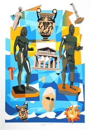 NESPOLO UGO (n. 1941) Senza titolo. Serigrafia materica. Cm 70,00 x 100,00....