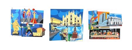 NESPOLO UGO (n. 1941) Cartella composta da n. 3 fogli. Milan è un gran Milan....