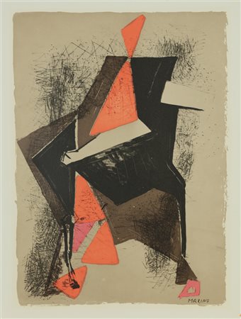 MARINI MARINO (1901 - 1980) Senza titolo. stampa litografica. Cm 30,00 x...
