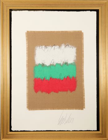 EMBLEMA SALVATORE (1929 - 2006) Senza titolo. Litografia ritoccata a mano. Cm...