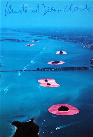 CHRISTO (n. 1935) Senza titolo. Cartolina. Cm 11,00 x 16,00. Firma in alto....