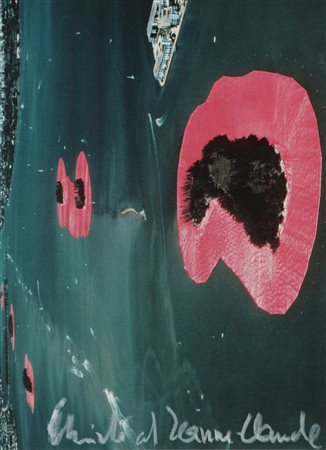 CHRISTO (n. 1935) Senza titolo. Cartolina. Cm 11,00 x 16,00. Firma in basso....