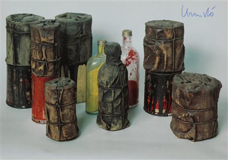 CHRISTO (n. 1935) Senza titolo. Cartolina. Cm 16,00 x 11,00. Firma in alto a...