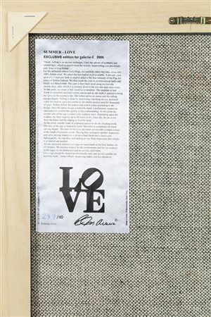 INDIANA ROBERT (n. 1928) Summer - LOVE. Tappeto. Cm 39,00 x 39,00. N. 287. Al...