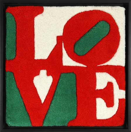 INDIANA ROBERT (n. 1928) Magyar - LOVE. Tappeto. Cm 39,00 x 39,00. N.228. Al...