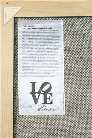 INDIANA ROBERT (n. 1928) Fall - LOVE. Tappeto. Cm 39,00 x 39,00. N.285. Al...